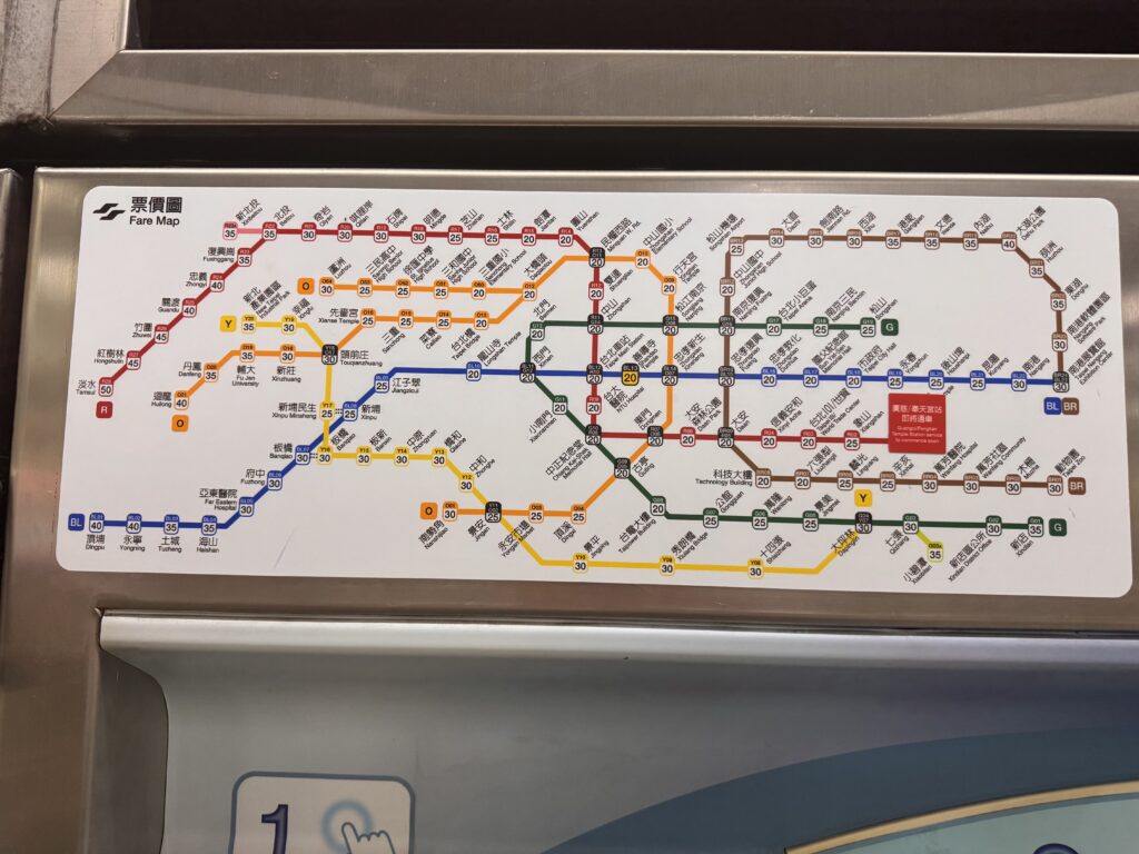 台北MRTの路線図